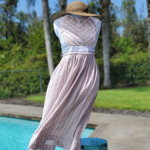 Free People bohemian country backless Dress sz M - Picture 3 of 17